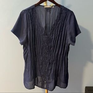 ⚡️NY Collection Woman's Short Sleeve Blouse - Size: 1X